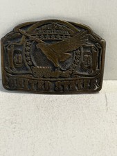- Belt Buckle Bicentennial Inspired Brass Vintage 1970 s