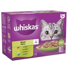 48x85g Fish & Meat Selection in Jelly 1+ Adult Whiskas Wet Cat Food 5.96 per kilo