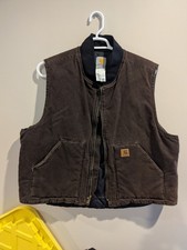 Vintage Carhartt 2xl Quilted Vest V02-DKB Men's Vtg Streetwear Distressed Y2K