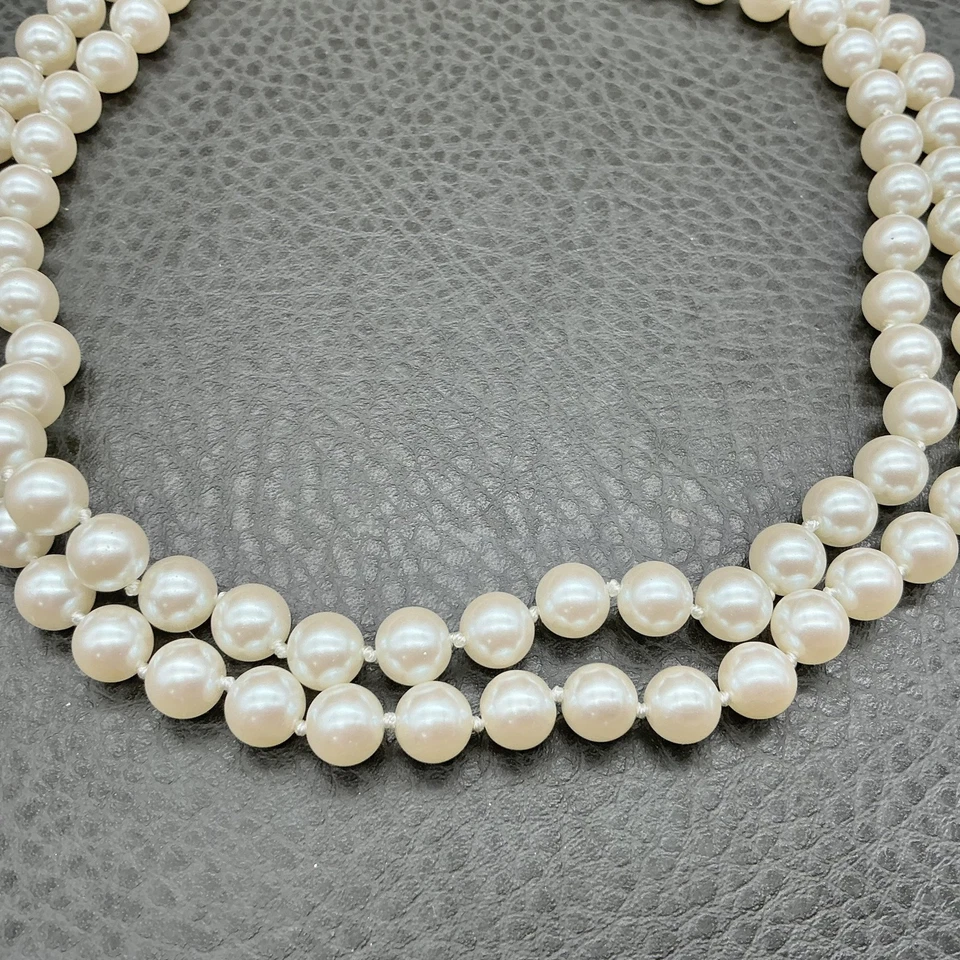 Collar Carolee Doble Hilo Imitación Perla Tono Dorado Cierre Mabe Elegante Crema Foto 4 de 4