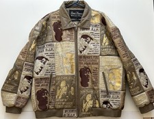 RARE Vtg 90’s Raw Flavor Tupac 2pac Shakur Leather Collectible bomber jacket 4XL