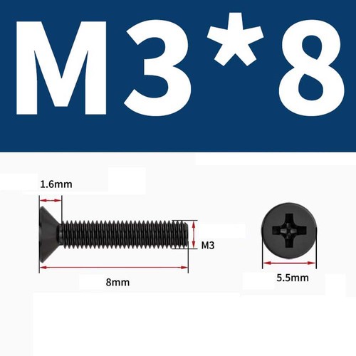 Stainless Steel A2 Black Phillips Machine Screws Countersunk Flat Head Bolts - Picture 48 of 164