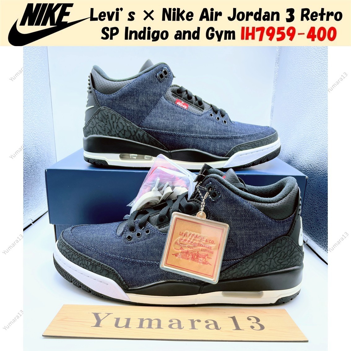 Size 10.5 - Levi's x Air Jordan 3 Retro SP Denim Blue for sale