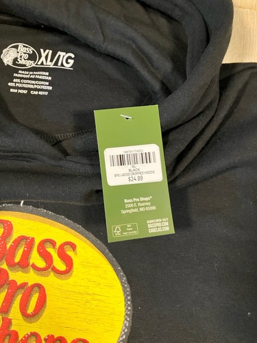 Bass Pro Shops Women's Hoodie Sweatshirt XL New With Tags Black Crop Top - Picture 7 of 8