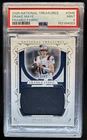 2025 Panini National Treasures Drake Maye Framed Fabric Jersey #/49 PSA 9
