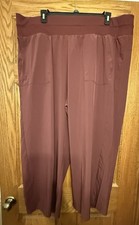 NWT T By Talbots Lightweight Pull On Wide Wine Pants Athleisure Plus 3X
