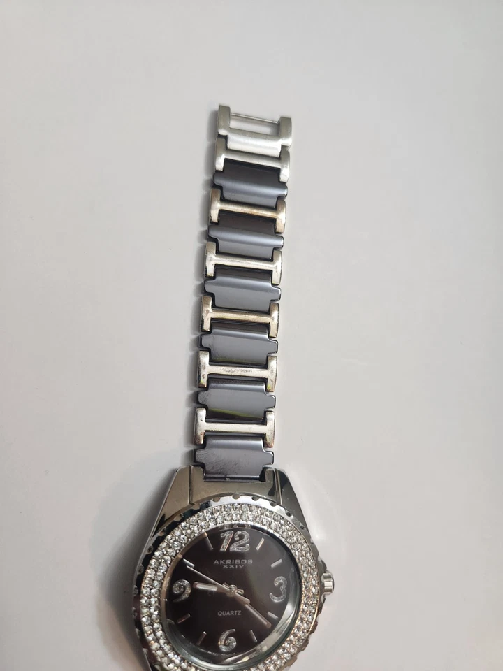 Ladies Akribos XXIV AK514BR Ceramic Watch. New Battery - image 2 of 4