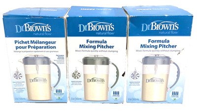 X3 - Dr. Browns Baby Formula Mixing Pitcher Locking Lid & No Drip Spout 32oz