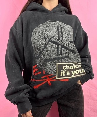 Travis Scott Cactus Jack Choice is Yours Hoodie Size L Black Distress Grunge