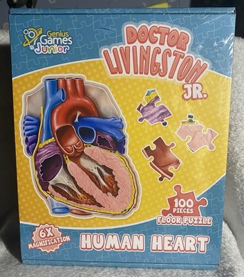 Human Heart 100 Piece Educational Kids Floor Puzzle - Heart-Shaped Anatomy