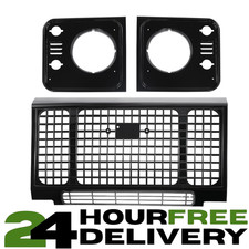 Kit griglia stile Heritage (3pz) per Land Rover Defender 90 110 lucido BLK -