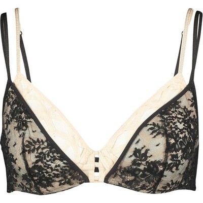 CHANTAL THOMASS Black & Nude Lace & Mesh Patterned Bra Size UK 34D BNWT
