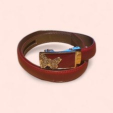 Elegant Red Butterfly Buckle Belt