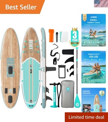 Inflatable Stand Up Paddle Board with SUP Accessories, Anti-Slip EVA Deck, 10...