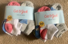 2 - 10 Pack Cat  Jack Low-Cut Socks- Size Small - Shoe Sizes 5.5-8.5