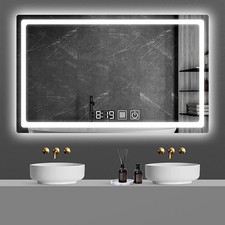 Bathroom LED Mirror With Demister Touch Sensor Illuminated Lights Anti-fog 60cm