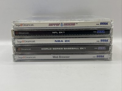 Lot of (5) Sega Dreamcast Games NBA 2k -NFL 2k1 -World Series 2k1 -Rippin Riders