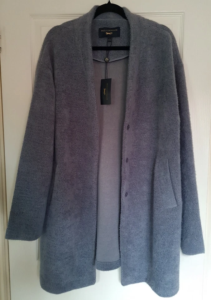 Paul Costello Blue/Grey long cardigan (very good thick quality). Size - L (UK14) - Image 2 of 4