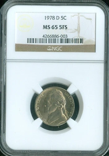 1978 D Jefferson Nickel NGC MS65 FS Quality