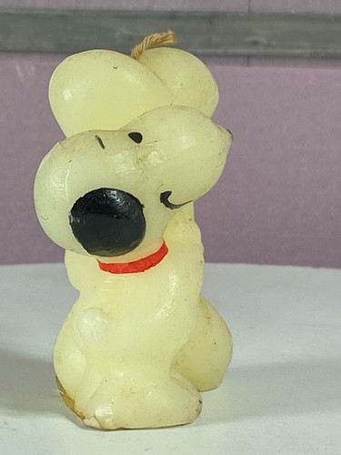 Hallmark Vintage Snoopy Abrazando Hueso Vela Nunca Usada Hong Kong 2.5" - Imagen 6 de 8