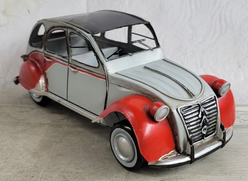 USA 1950 2CV A 1/12 DIECAST CAR MODEL Grey-Red Color Decorative - Picture 6 of 6