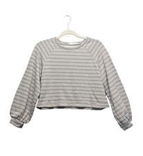 LUSH Crop Top Size MEDIUM (8-10 )Women Striped Knit Cotton Rayon Casual