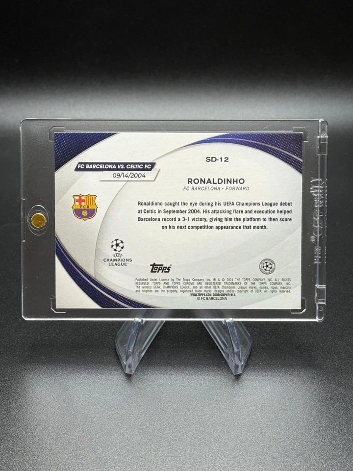 Ronaldinho 2023-24 Topps Chrome UCC Starball Debut Speckle Refractor Barcelona - Image 2 of 4