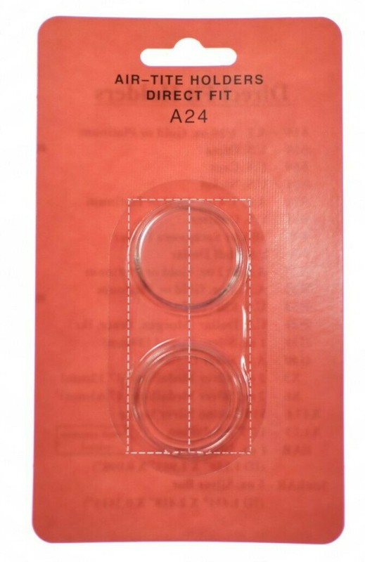 Air-Tite Holder / Capsule A24 for US Quarter on Card (Great for 2019W, 2020W)