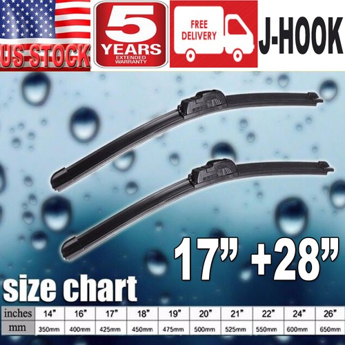 Front Windshield Wiper Blades For NISSAN Altima 0714 Pair 28" 17" All