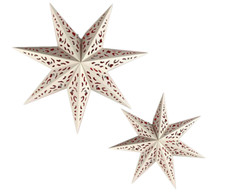 2pcs Paper Star Lanterns 7 Point Star Hanging Christmas Paper Lampshade Light