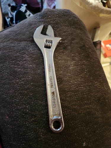 Kobalt 8 Inch adjustable wrench With 7/16" box wrench in handle Chrome Vanadium - Picture 2 of 4