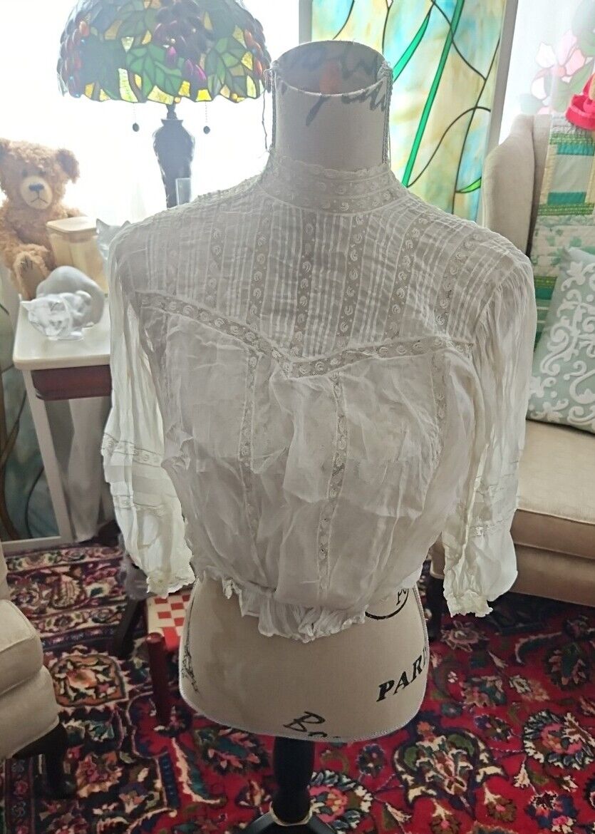 ANTIQUE VICTORIAN LATE 1800'S ♡ WHITE SHEER LACE BLOUSE | eBay ANTIQUE VICTORIAN LATE 1800'S ♡ WHITE SHEER LACE BLOUSE | eBay