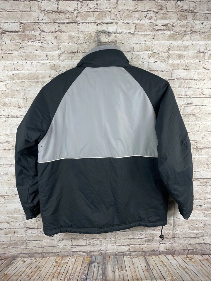 VTG 90s Chaps Ralph Lauren Coat Sz Large Black Gray Zip Up Winter Jacket Puffer - Image 2 of 4