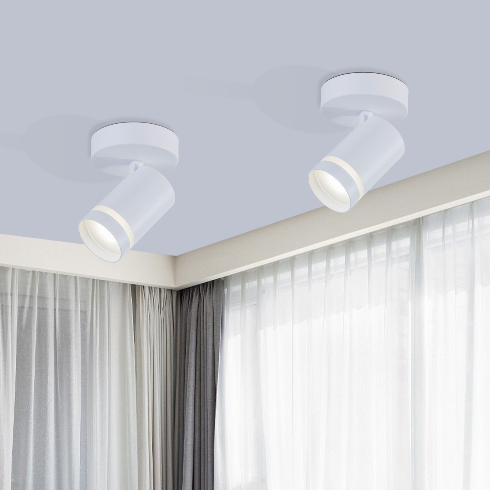 HARPER LIVING Modern Spotlights with Frosted Cover (1 Light Spotlight, White)
