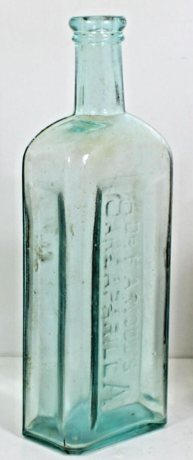 c1900 AQUA ANTIQUE GLASS BOTTLE DR F A WOODS SARSAPARILLA eBay