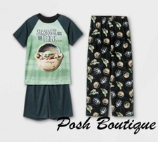 3PC Baby Yoda Pajamas Mandalorian Star Wars Boys Shirt Pants Short 4 5 6 8 10 12