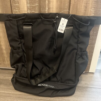 NEW Black Drawstring BEYOND YOGA Black Convertible Gym Bag  display picture 3