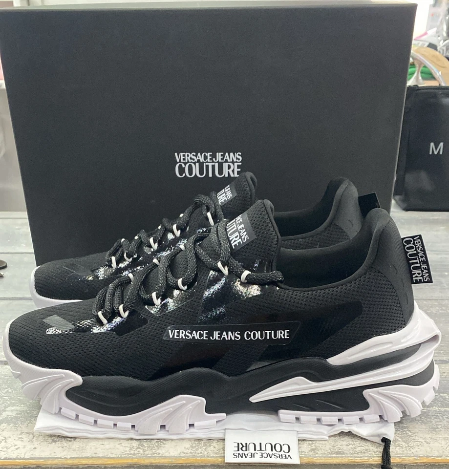 Versace Jeans Couture Sneaker Homme Noir Taille EU 40 Semelle 25 cm VJU1 - Photo 4/4