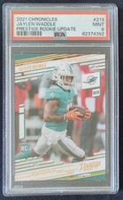 2021 Jaylen Waddle (RC) PSA 9 Miami Dolphins Panini Rookie Prestige Card #213