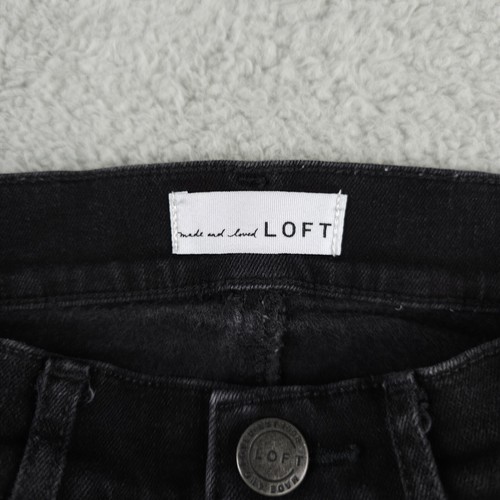Ann Taylor LOFT Jeans Womens 26 Petite 2P Black Skinny Stretch Denim Dark Casual - Picture 3 of 13