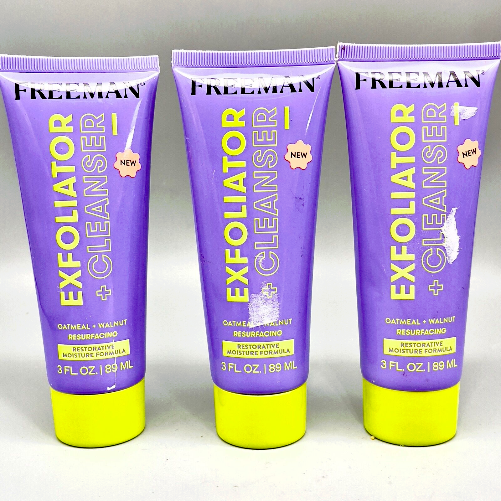 Freeman Exfoliator + Cleanser Oatmeal/ Walnut 3PK x 3 fl oz (89 ml) 1/26+-image