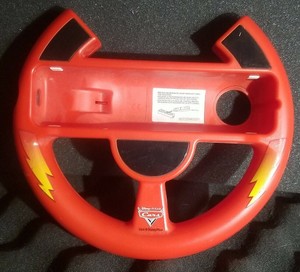 RARE Walt Disney Pixar's Cars Lightning McQueen Red Nintendo Wii Steering Wheel | eBay
