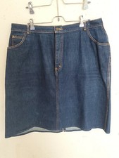 Vintage 90's Gitano Denim A-Line Skirt Mint Blue Size 38 NWOT