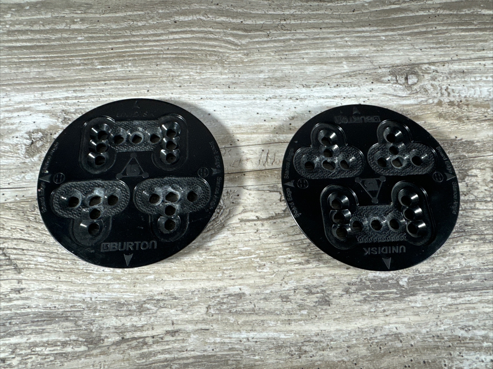 Burton Unidisk Discs Base Plates For Snowboard Bindings Set Of 2 Black