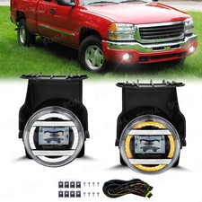 For 2003-2006 Gmc Sierra 1500 2500 Hd 3500 Led Fog Lights Bumper Lamps With Drl