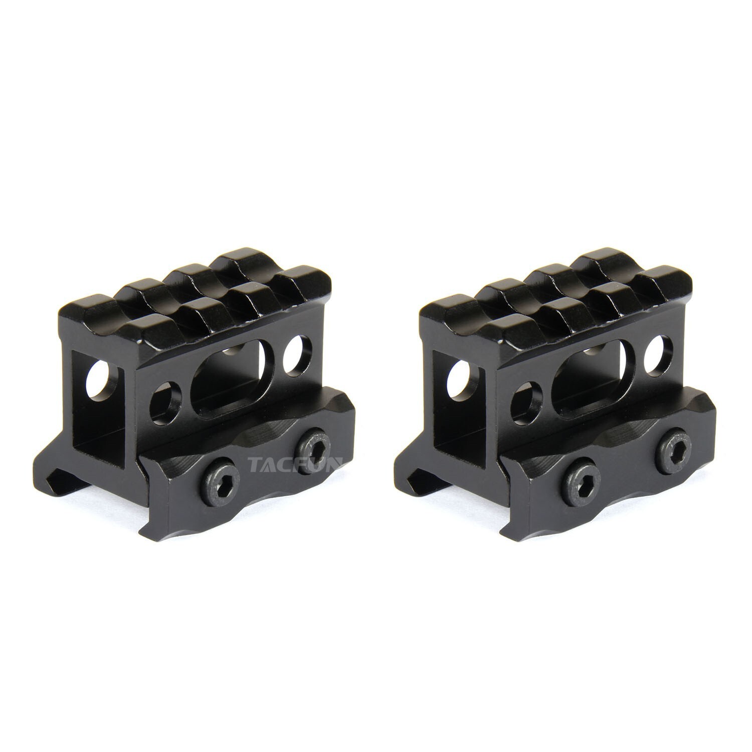 2pcs Flat top 1" See Through Riser Rail Mount 3 slot Picatinny Weaver ...