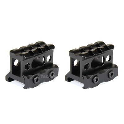 2pcs Flat top 1'' See Through Riser Rail Mount 3 slot Picatinny Weaver