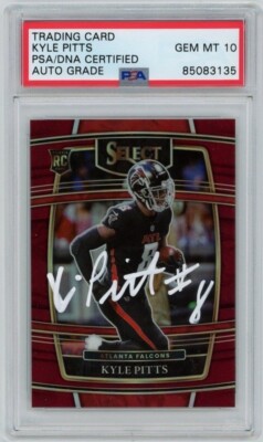 Kyle Pitts Signed Select Maroon Prizm Rookie Card #001/149 PSA GEM MT 10 AUTO