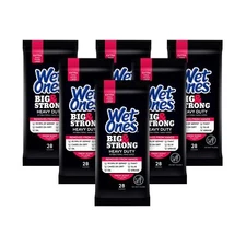 Wet Ones Big Strong Hand Wipes 164 Count Antibacterial Hypoallergenic Large W...