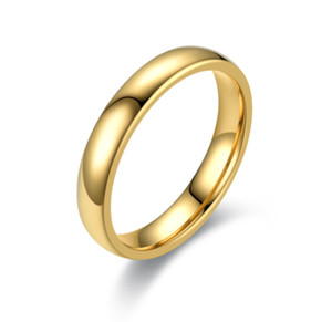 Authentic 4MM Silver Gold Plated Men Women Wedding Ring Band Size 3-13